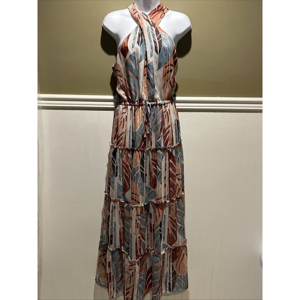 INC Printed Halter Maxi Dress – Boho Summer Dress – Women’s M